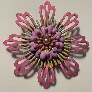 Vintage Inspired Enamel Flower Brooch